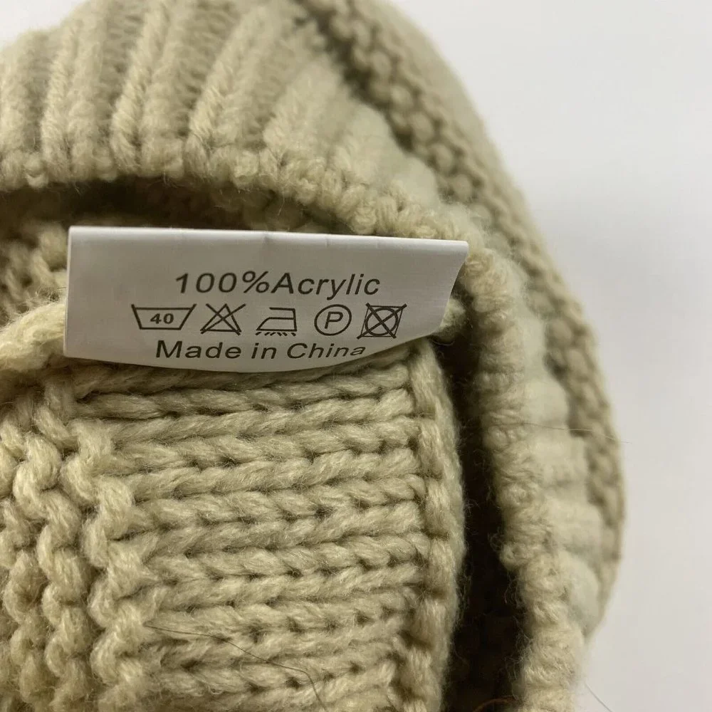Wrapables Slouchy‎ Winter Beanie Cap Women's One SizeTan Beige Knitted 8365